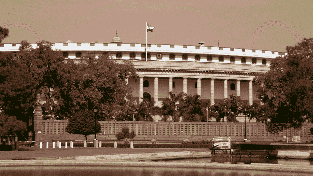 Indian Parliament building in New Delhi, where the Online Gaming Bill 2025 was passed.