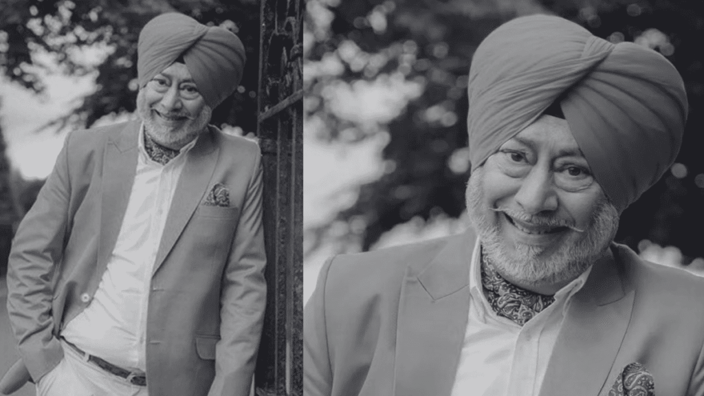 Punjabi man in elegant turban and suit standing outdoors